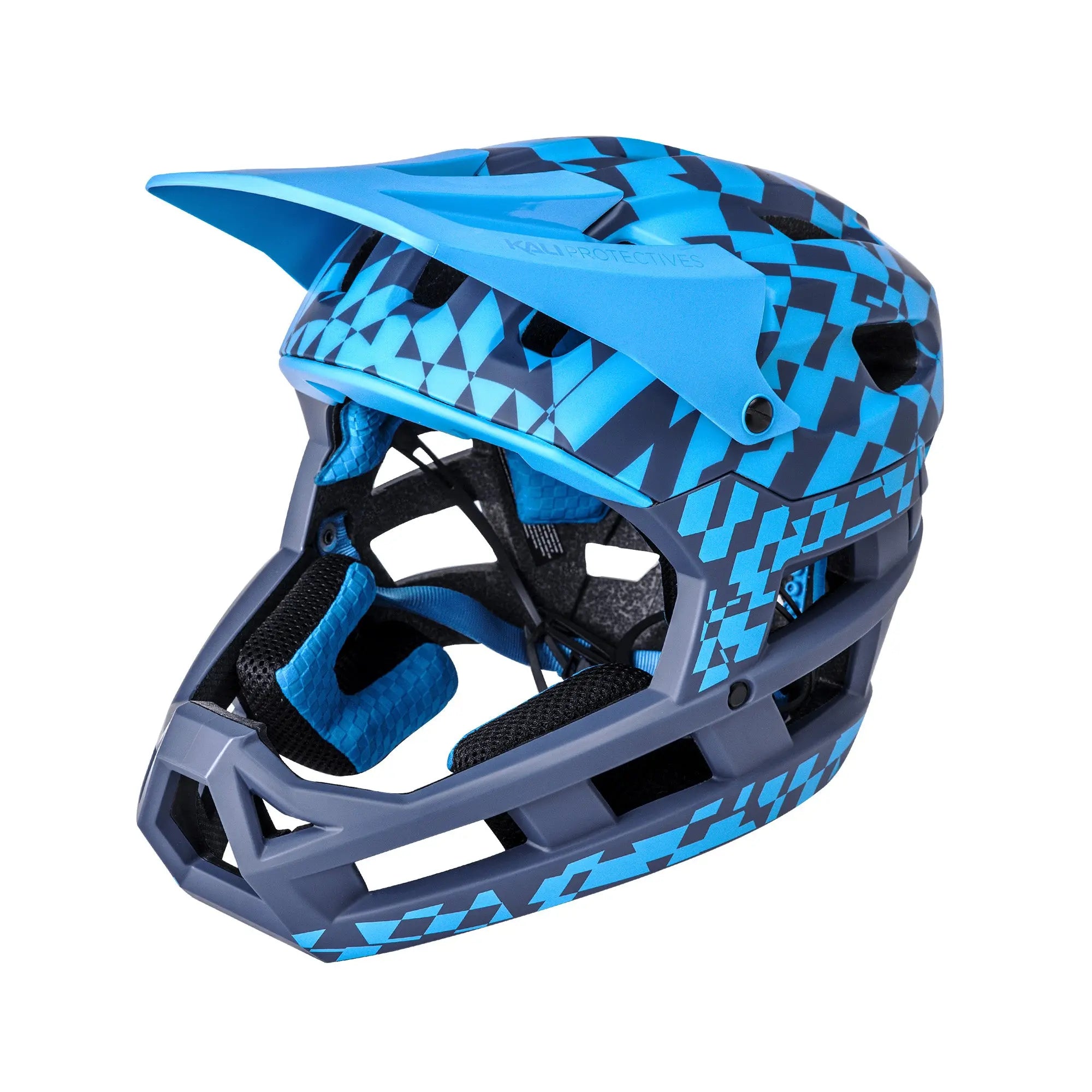 Kali LTD DH Invader Glitch Helmet Gloss Navy / Cyan - FREE UK Shipping, FREE 365 Day Returns | Moto Central