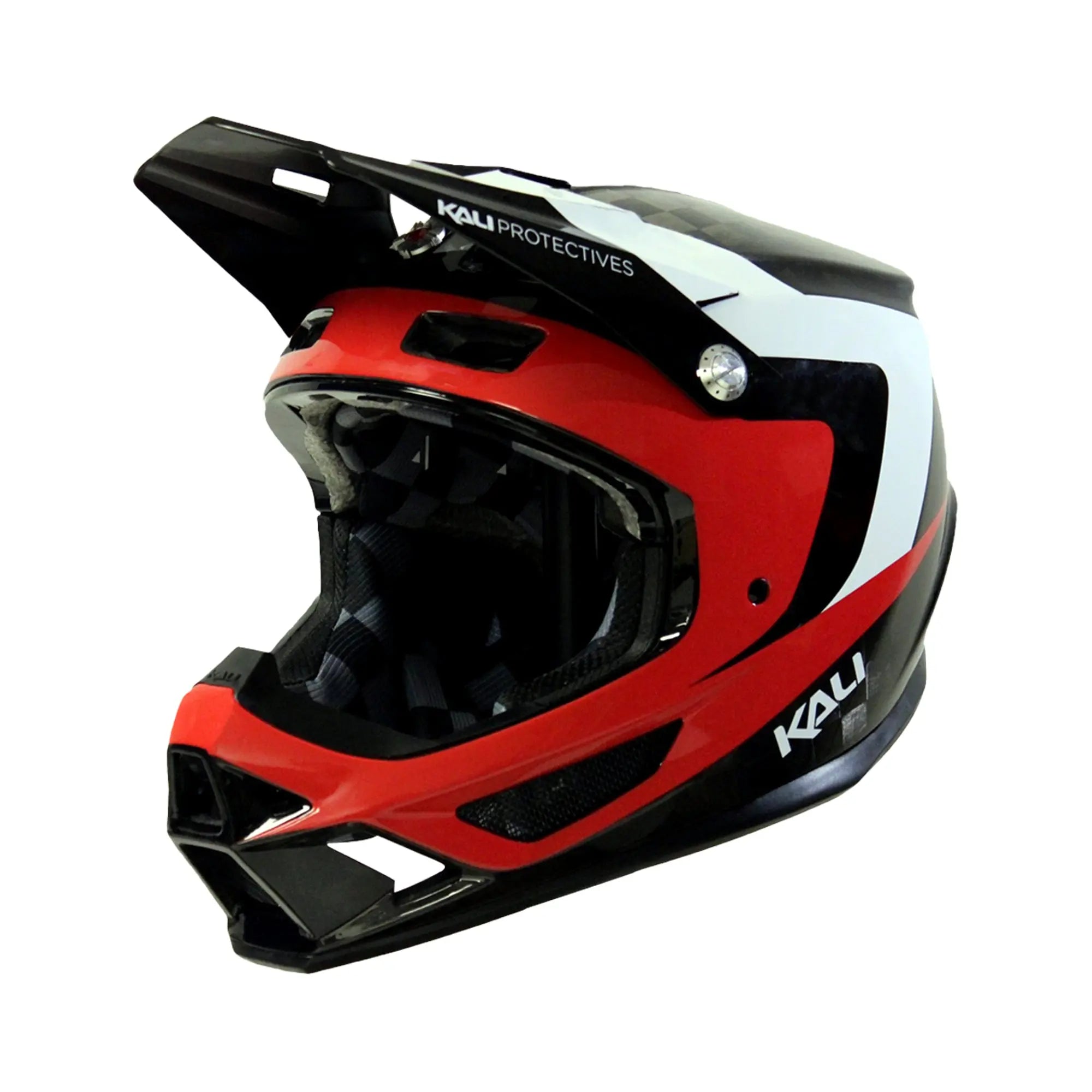 Kali Trinity Carbon Quake Helmet Black / Red / White - FREE UK Shipping, FREE 365 Day Returns | Moto Central