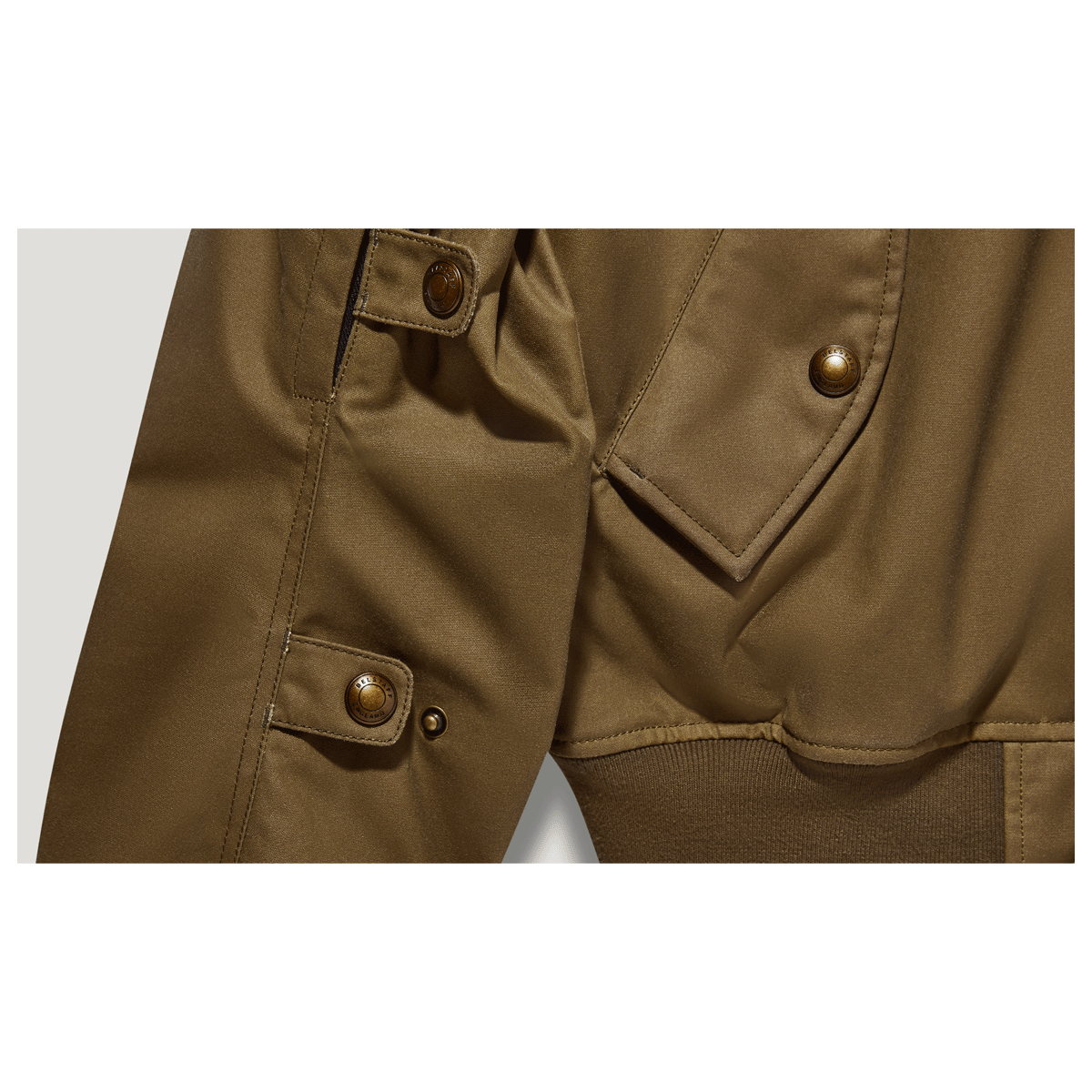 Belstaff Brecon Bomber Ultracore 8oz Waxed Cotton Jacket Olive FREE UK Delivery, FREE 365 Day Returns | Moto Central