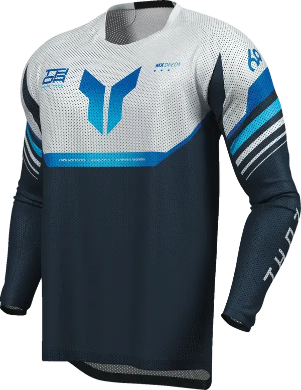 Thor Launchmode Air Raptor Jersey Grey / Midnight Blue / White - FREE UK Shipping, FREE 365 Day Returns | Moto Central