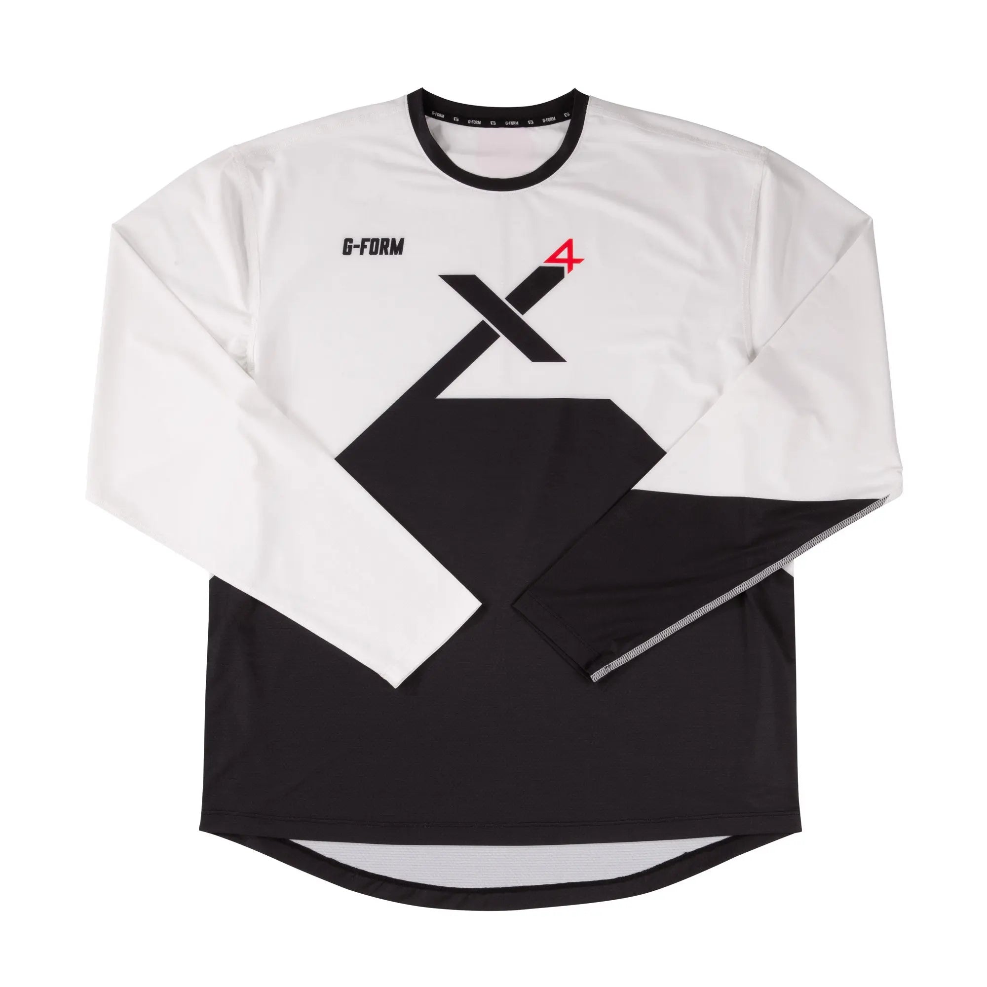 G-Form Pro-X4 Long Sleeves Bike Jersey White / Black - FREE UK Shipping, FREE 365 Day Returns | Moto Central