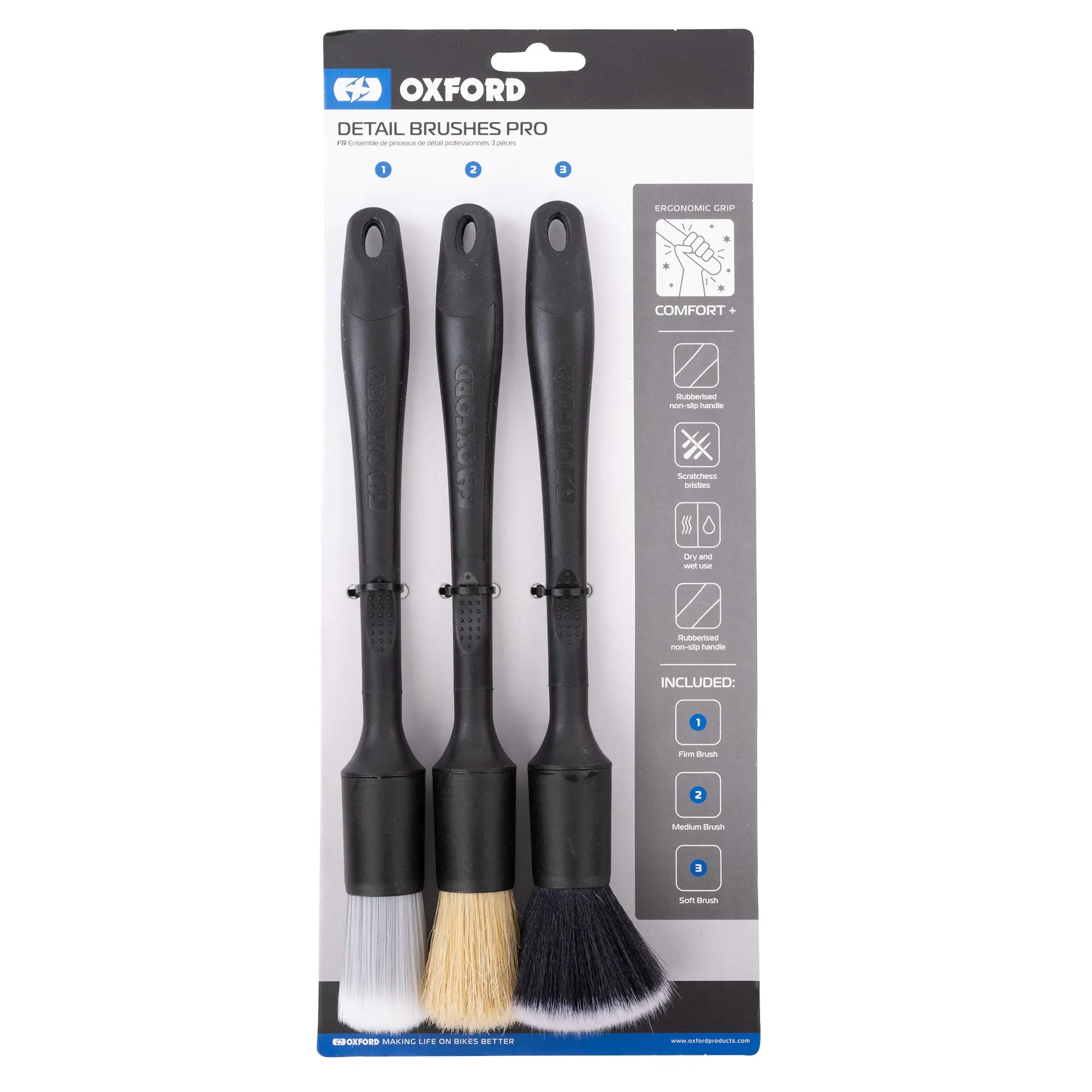 Oxford Pro Detailing Brushes Set FREE UK Delivery, FREE 365 Day Returns | Moto Central