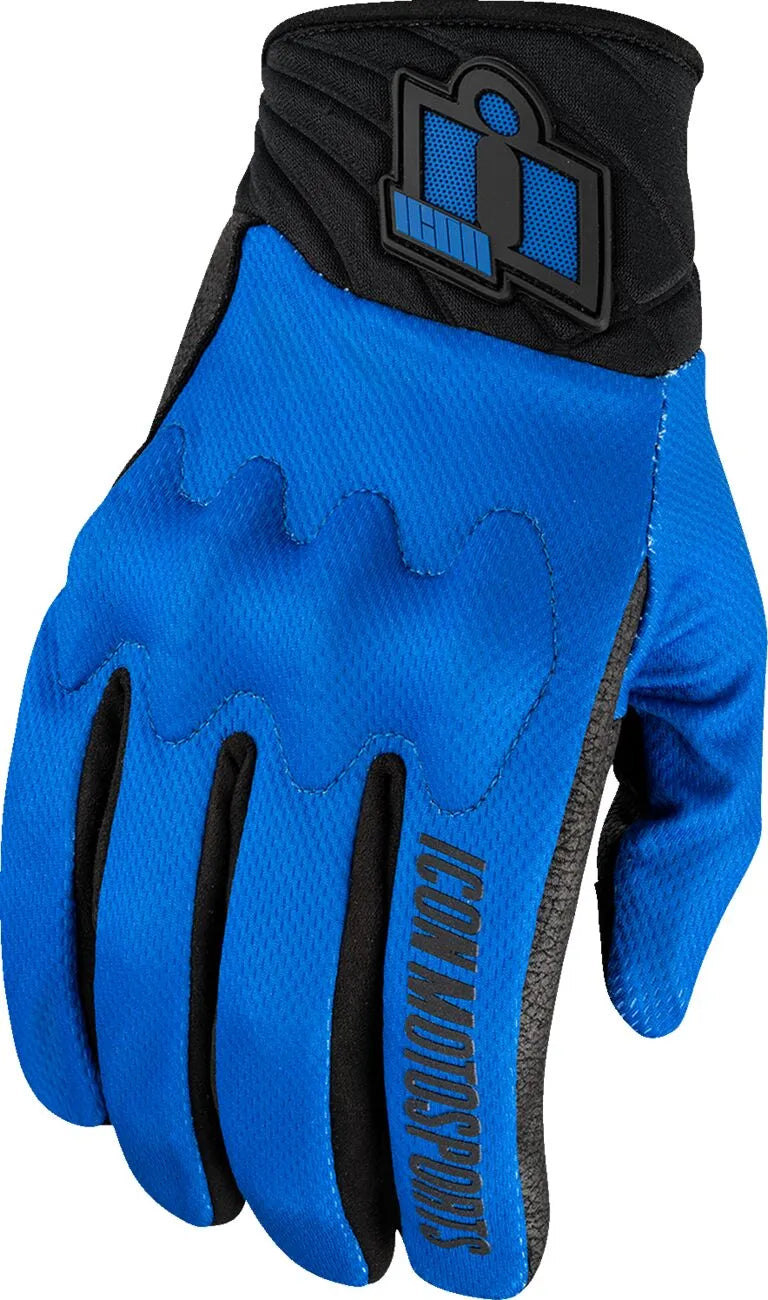 Icon Anthem 3 Textile Gloves Black / Blue - FREE UK Shipping, FREE 365 Day Returns | Moto Central