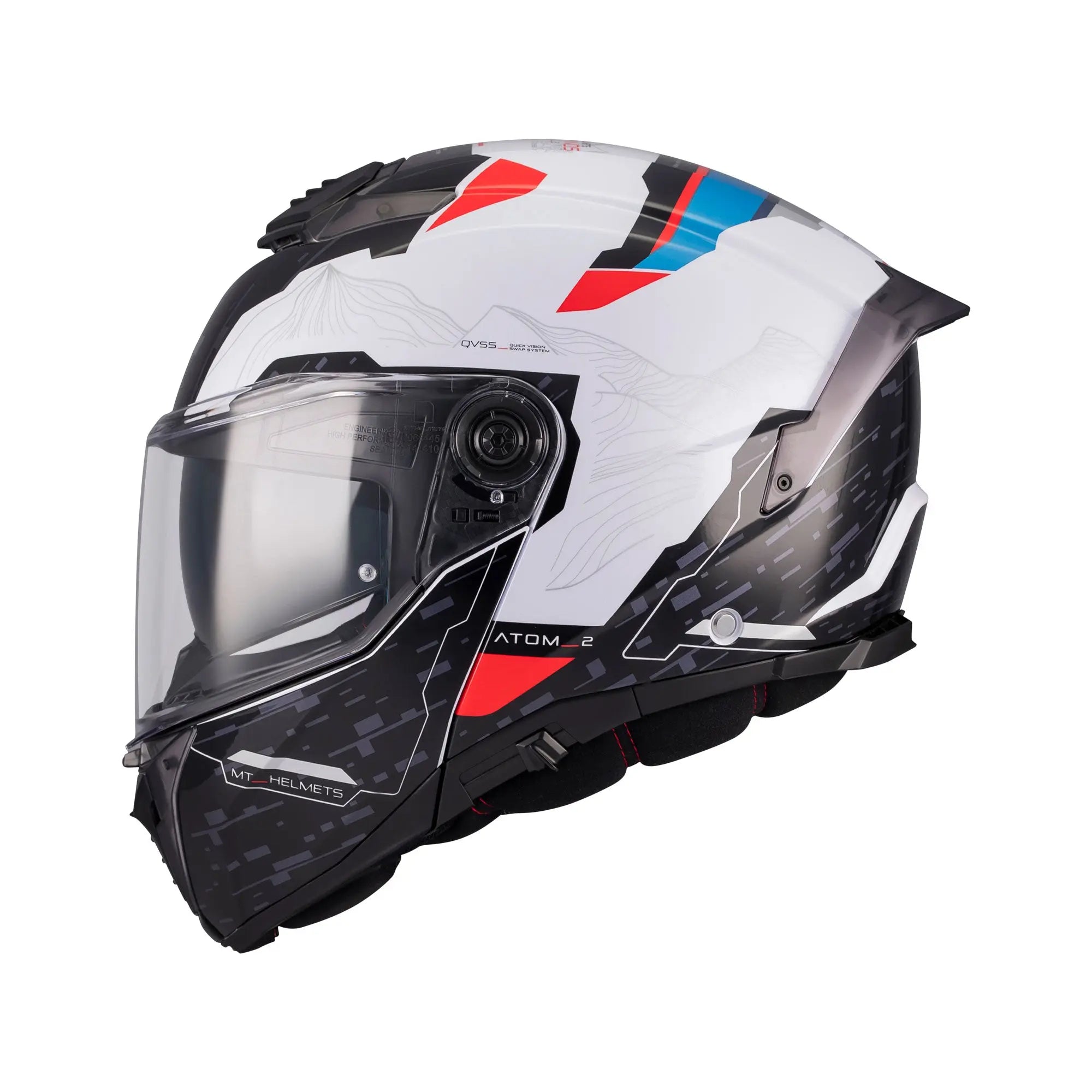 MT Helmet Atom 2 SV Highlands A7 Gloss White / Red / Blue FREE UK Delivery, FREE 365 Day Returns | Moto Central