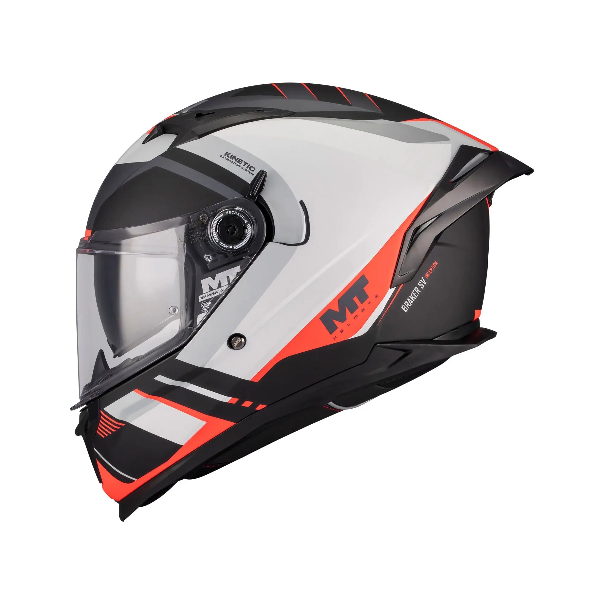 MT Helmet Braker SV Inception B5 Matt White / Black / Red FREE UK Delivery, FREE 365 Day Returns | Moto Central