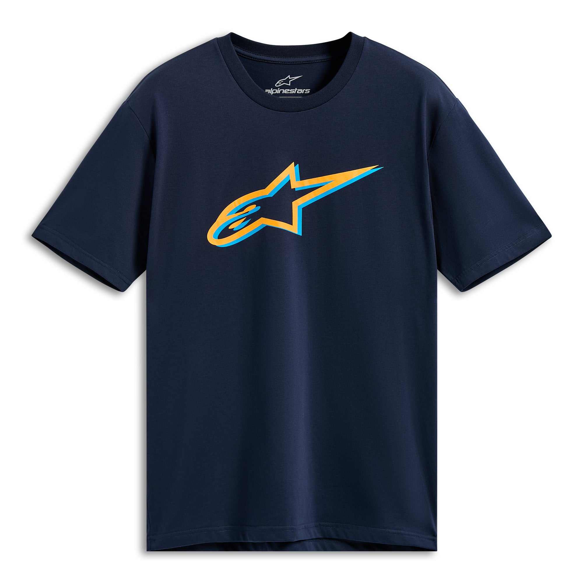 Alpinestars Ageless Shadow CSF Tee Navy / Orange - FREE UK Delivery, FREE 365 Day Returns | Moto Central