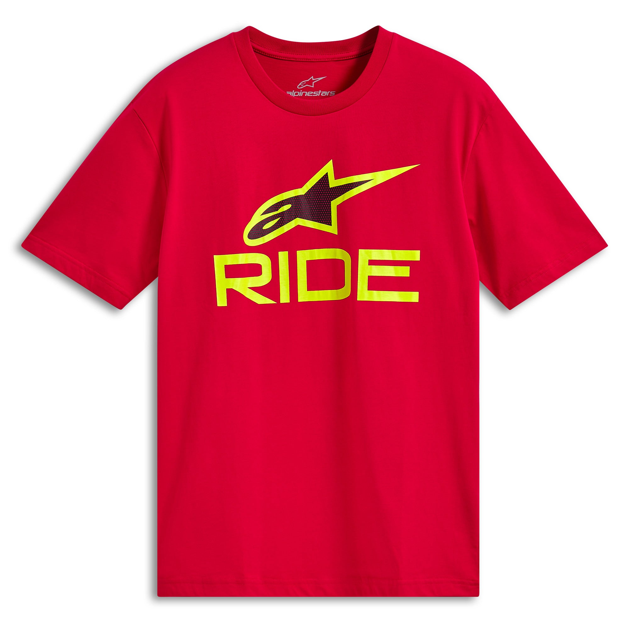 Alpinestars Ride 4.0 CSF T-Shirt Red / Hi-Vis Yellow / Black - FREE UK Delivery, FREE 365 Day Returns | Moto Central
