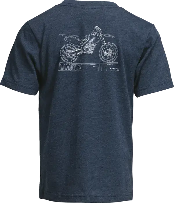 Thor Blueprint Youth T-Shirt Navy - FREE UK Shipping, FREE 365 Day Returns | Moto Central