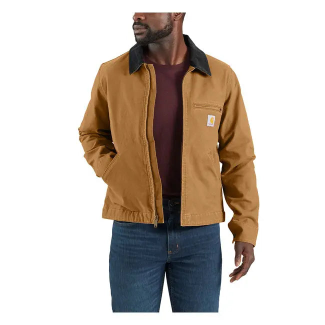 Carhartt Duck Detroit Relaxed Fit Jacket Brown - FREE UK Shipping, FREE 365 Day Returns | Moto Central