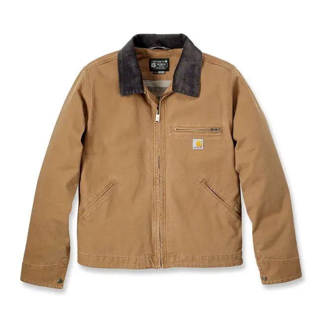 Carhartt Duck Detroit Relaxed Fit Jacket Brown  - FREE UK Shipping, FREE 365 Day Returns | Moto Central