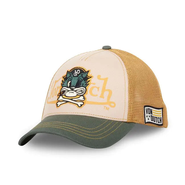Von Dutch Pirate Cat Cap Beige FREE UK Delivery, FREE 365 Day Returns | Moto Central