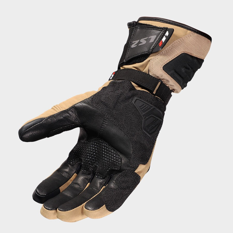 LS2 Nordic Gloves Sand / Blue / Grey FREE UK Delivery, FREE 365 Day Returns | Moto Central