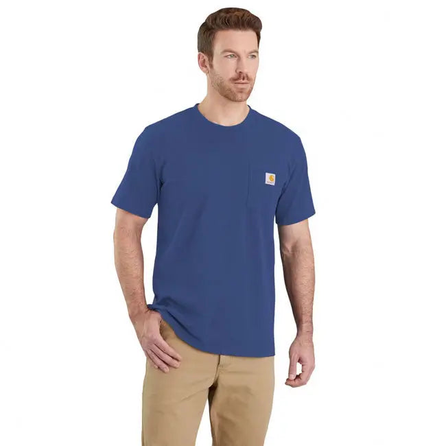 Carhartt K87 Pocket Short Sleeves T-Shirt Deep Ocean - FREE UK Shipping, FREE 365 Day Returns | Moto Central