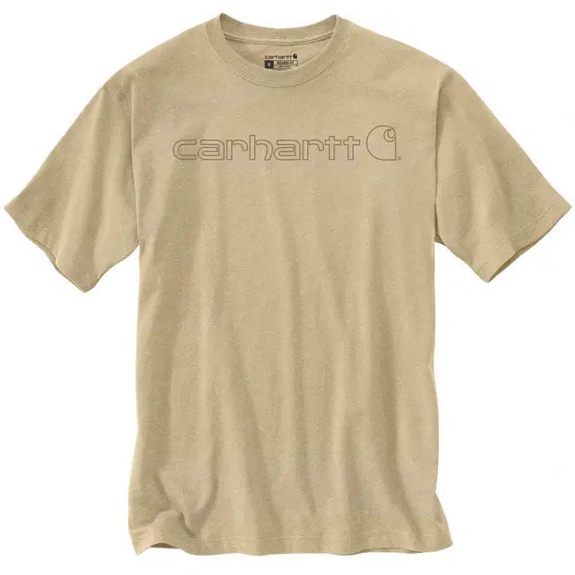 Carhartt Core Logo T-Shirt Short Sleeves Beach Heather FREE UK Delivery, FREE 365 Day Returns | Moto Central