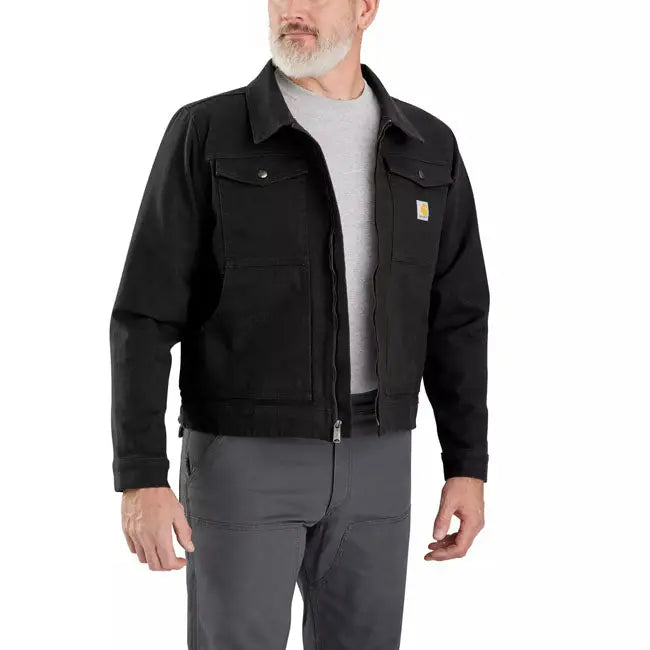 Carhartt Duck Relaxed Fit Jacket Black FREE UK Delivery, FREE 365 Day Returns | Moto Central