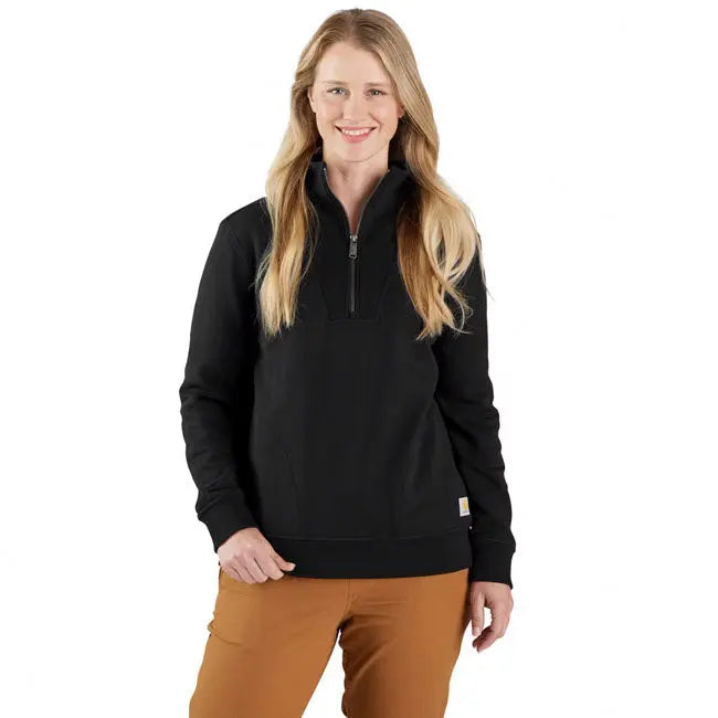 Carhartt Fiber Series Half-Zip Ladies Sweatshirt Black FREE UK Delivery, FREE 365 Day Returns | Moto Central