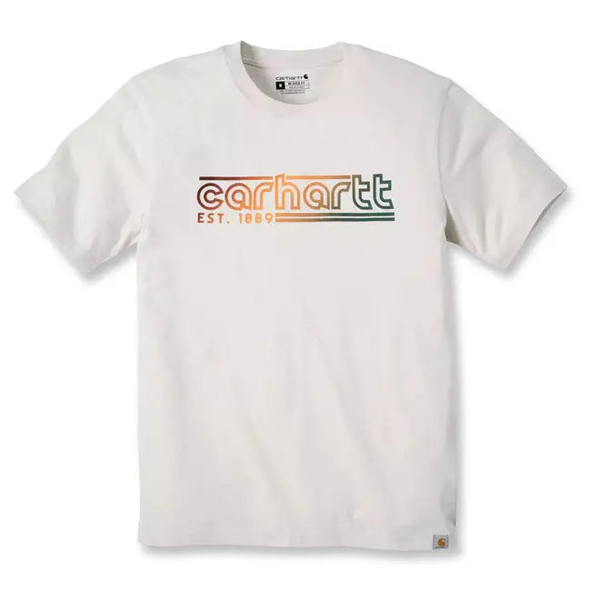 Carhartt Logo Graphic Short Sleeves T-Shirt Oat Milk FREE UK Delivery, FREE 365 Day Returns | Moto Central
