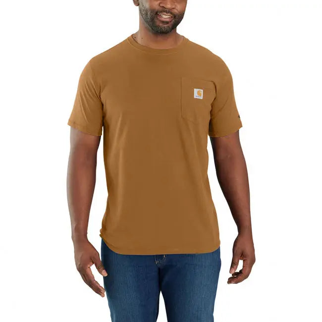 Carhartt Force Pocket Short Sleeves T-Shirt Carhartt Brown FREE UK Delivery, FREE 365 Day Returns | Moto Central