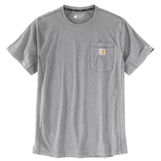 Carhartt Force Pocket Short Sleeves T-Shirt Heather Grey FREE UK Delivery, FREE 365 Day Returns | Moto Central