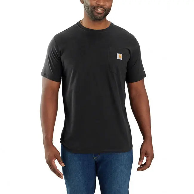 Carhartt Force Pocket Short Sleeves T-Shirt Black FREE UK Delivery, FREE 365 Day Returns | Moto Central