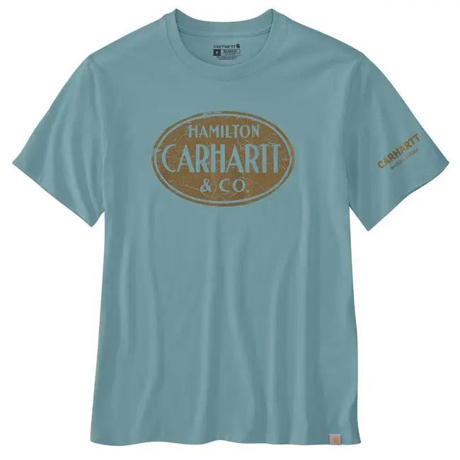 Carhartt Hamilton Graphic Short Sleeves T-Shirt Summer Blue FREE UK Delivery, FREE 365 Day Returns | Moto Central