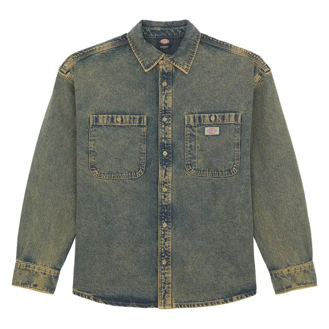 Dickies Houston Shirt Yellow Fade Indigo FREE UK Delivery, FREE 365 Day Returns | Moto Central