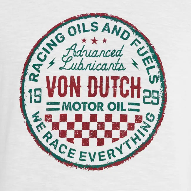 Von Dutch Old T-Shirt White FREE UK Delivery, FREE 365 Day Returns | Moto Central