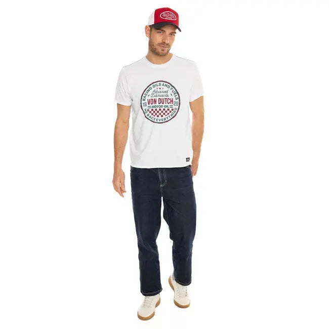 Von Dutch Old T-Shirt White FREE UK Delivery, FREE 365 Day Returns | Moto Central