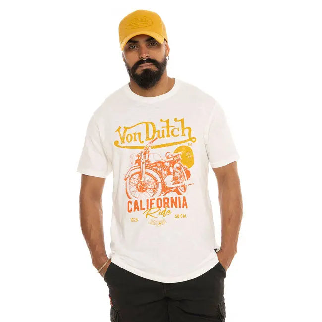 Von Dutch Siera T-Shirt Ecru FREE UK Delivery, FREE 365 Day Returns | Moto Central