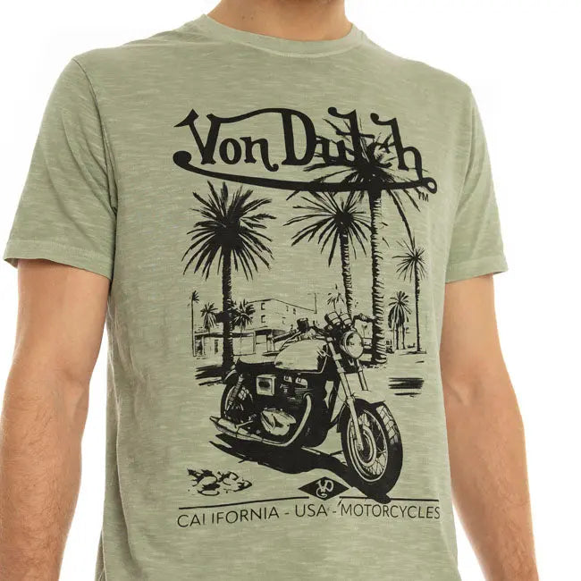 Von Dutch Socal T-Shirt Olive FREE UK Delivery, FREE 365 Day Returns | Moto Central