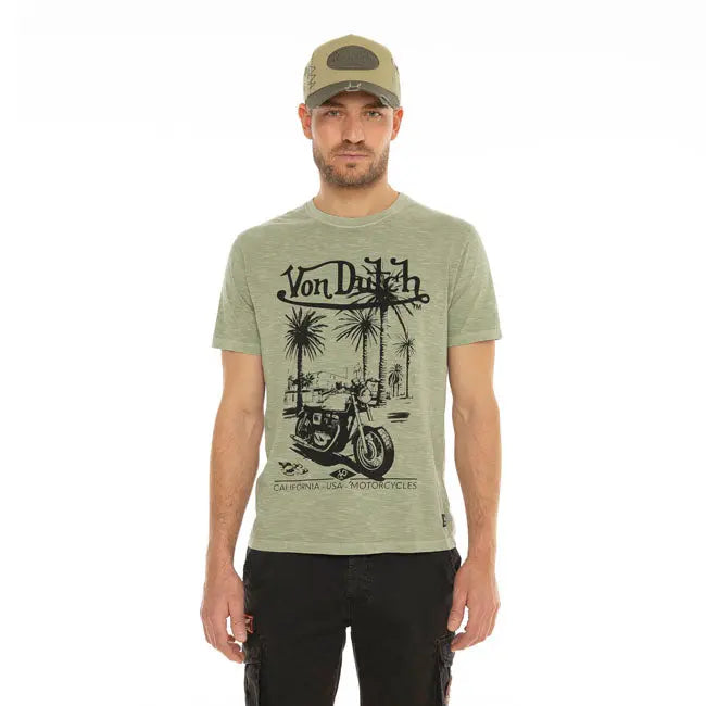 Von Dutch Socal T-Shirt Olive FREE UK Delivery, FREE 365 Day Returns | Moto Central