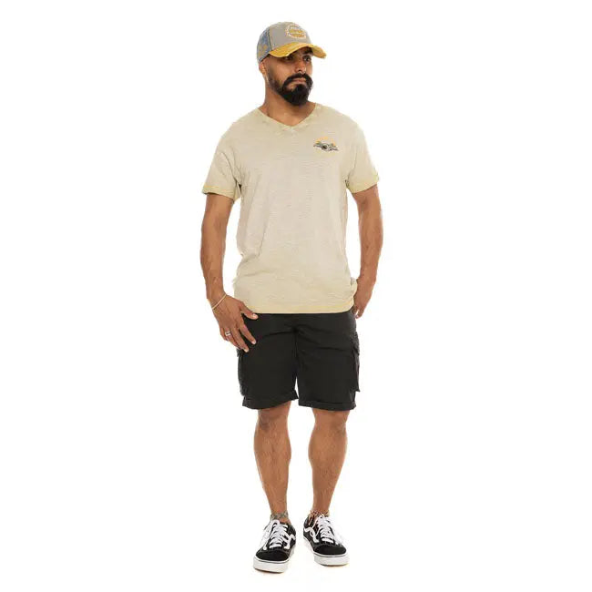 Von Dutch Hero T-Shirt Beige FREE UK Delivery, FREE 365 Day Returns | Moto Central