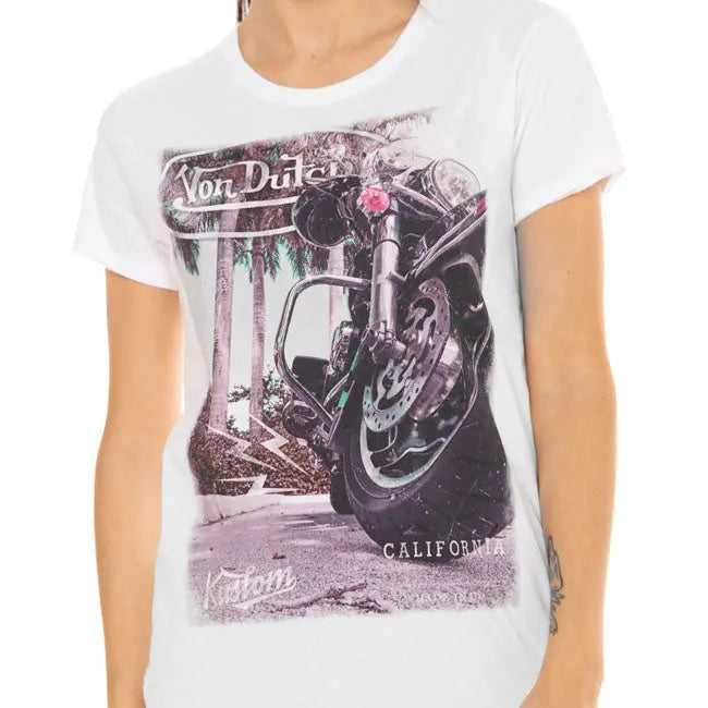 Von Dutch Moto Ladies T-Shirt White FREE UK Delivery, FREE 365 Day Returns | Moto Central