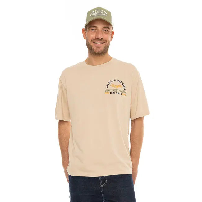 Von Dutch Vibes T-Shirt Beige FREE UK Delivery, FREE 365 Day Returns | Moto Central