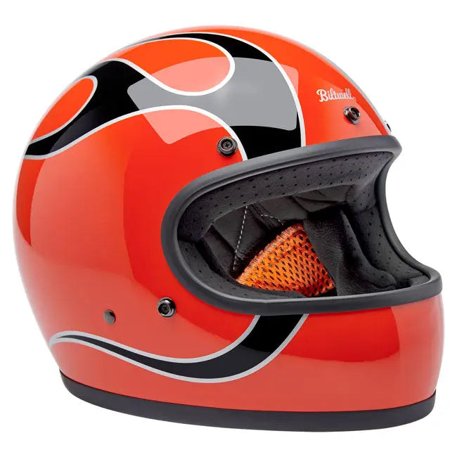 Biltwell Gringo Comp Orange Flames FREE UK Delivery, FREE 365 Day Returns | Moto Central