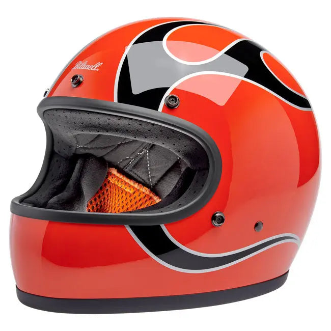 Biltwell Gringo Comp Orange Flames FREE UK Delivery, FREE 365 Day Returns | Moto Central