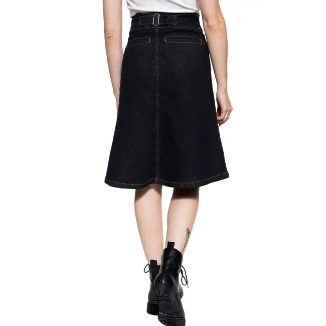 King Kerosin Queen Kerosin Biker Pencil Ladies Skirt Black FREE UK Delivery, FREE 365 Day Returns | Moto Central