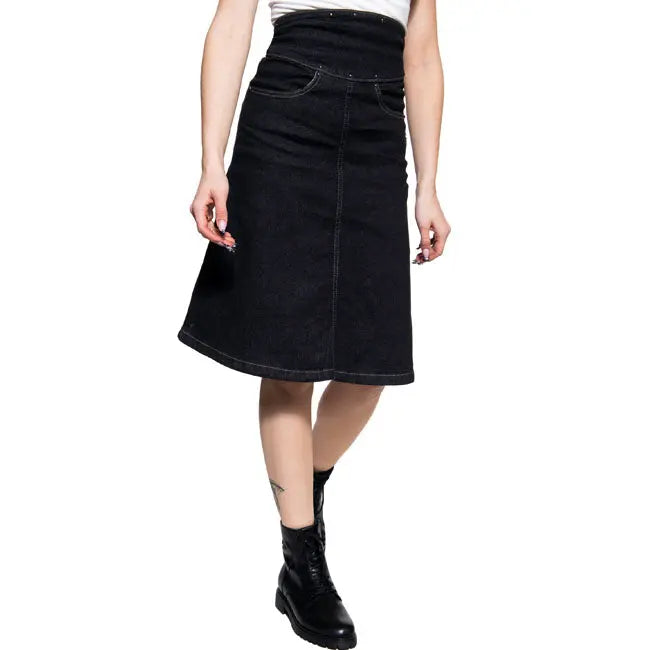 King Kerosin Queen Kerosin Biker Pencil Ladies Skirt Black FREE UK Delivery, FREE 365 Day Returns | Moto Central