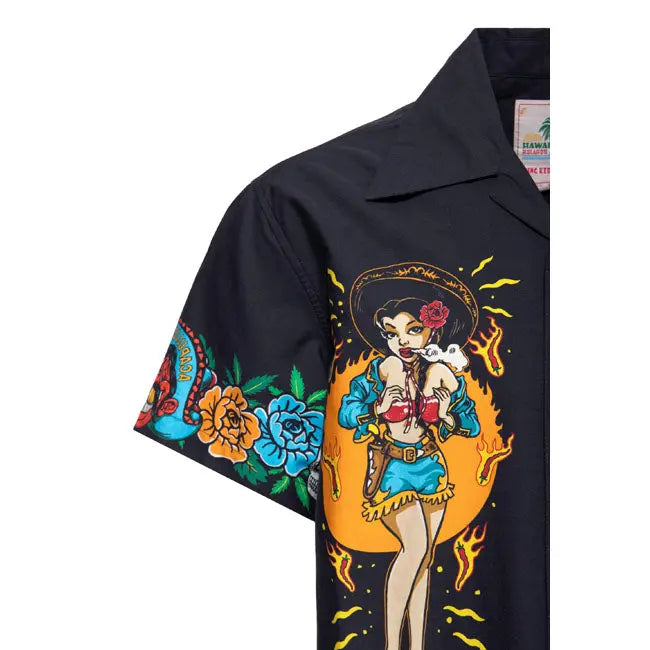 King Kerosin Acapulco Hawaii Shirt Black FREE UK Delivery, FREE 365 Day Returns | Moto Central