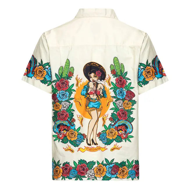 King Kerosin Acapulco Hawaii Shirt Off-White FREE UK Delivery, FREE 365 Day Returns | Moto Central