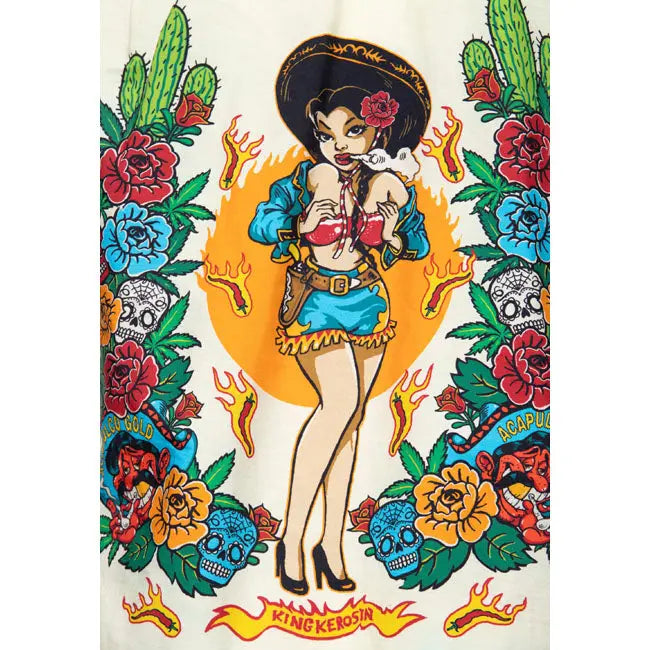 King Kerosin Acapulco Hawaii Shirt Off-White FREE UK Delivery, FREE 365 Day Returns | Moto Central