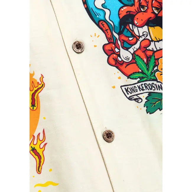 King Kerosin Acapulco Hawaii Shirt Off-White FREE UK Delivery, FREE 365 Day Returns | Moto Central