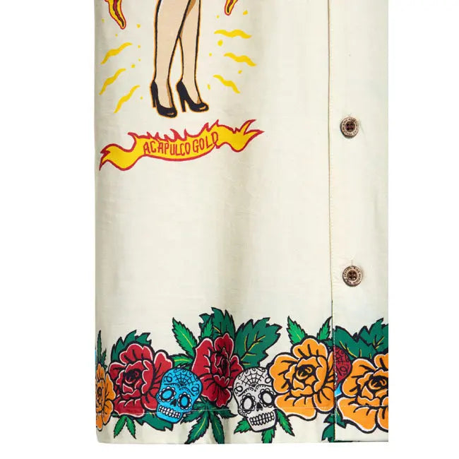 King Kerosin Acapulco Hawaii Shirt Off-White FREE UK Delivery, FREE 365 Day Returns | Moto Central