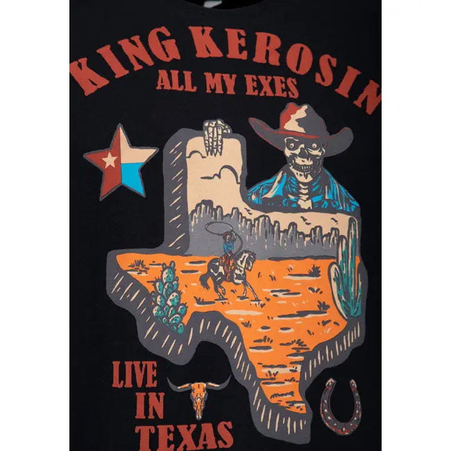 King Kerosin All My Exes T-Shirt Black FREE UK Delivery, FREE 365 Day Returns | Moto Central