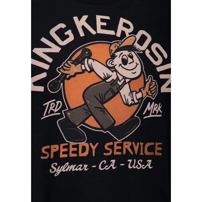 King Kerosin Speed Service T-Shirt Black FREE UK Delivery, FREE 365 Day Returns | Moto Central