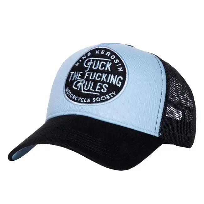 King Kerosin Fuck The Fucking Cap Blue FREE UK Delivery, FREE 365 Day Returns | Moto Central