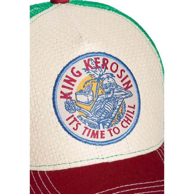 King Kerosin Its Time To Chill Cap Red / Green FREE UK Delivery, FREE 365 Day Returns | Moto Central