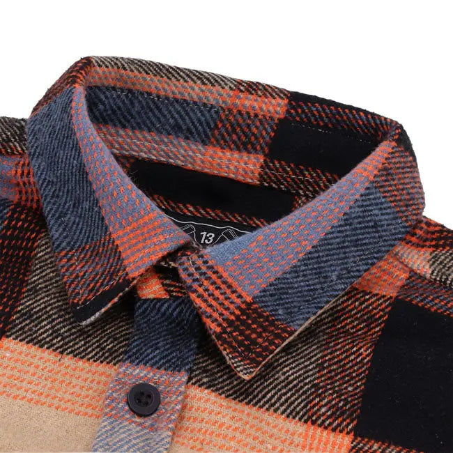 13 And A Half Magazine Steel Flannel Shirt Oxblood FREE UK Delivery, FREE 365 Day Returns | Moto Central