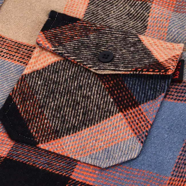 13 And A Half Magazine Steel Flannel Shirt Oxblood FREE UK Delivery, FREE 365 Day Returns | Moto Central