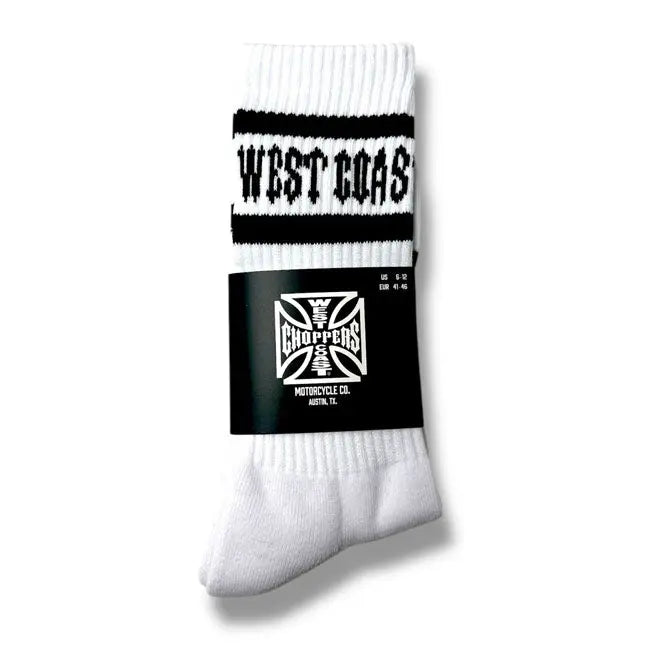 West Coast Choppers OG Crew Socks White FREE UK Delivery, FREE 365 Day Returns | Moto Central